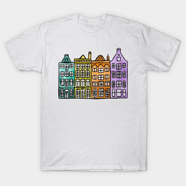 Amsterdam Row House T-Shirt by aterkaderk
